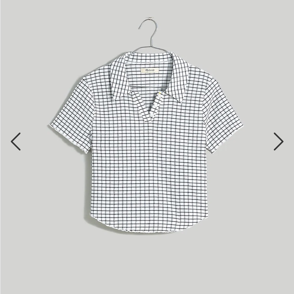 Madewell Crinkle Polo Crop Tee